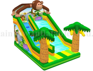 RB01019（8x4m）Inflatable Rainbow New Design Monkey Slide for Kids,Inflatable Animal Theme Slide