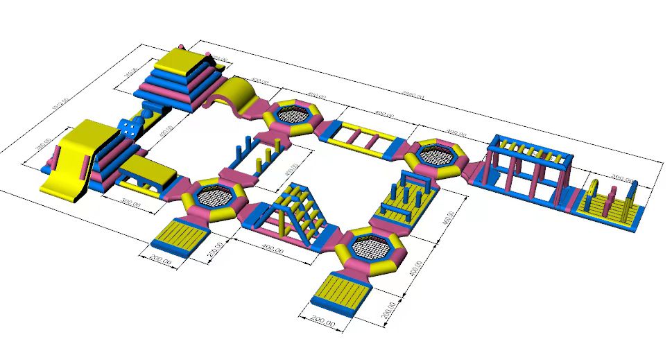 Rainbow New Design Durable Inflatable Large Floating Water Park for Sale