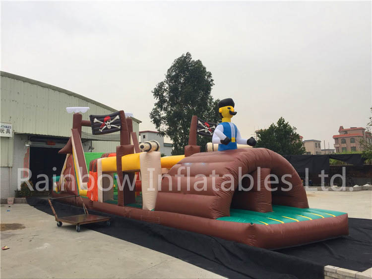 RB5071(15.8x3.4x5.7m) Inflatable New Pirate theme long Obstacle Course