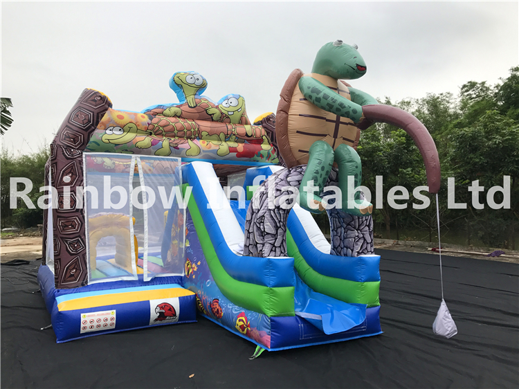 RB3009 ( 6x4m ) Inflatables Amusing Turtle Combo With Slide For Fun