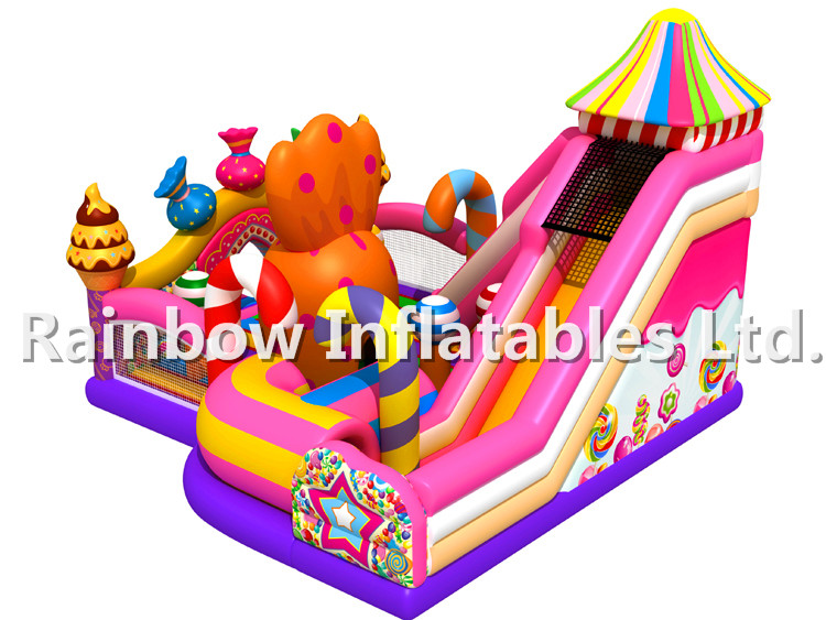 RB04054 (9x9x6m) Inflatable Hot candy theme funcity with slides for child