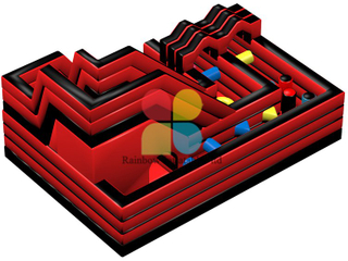 RB04148（9.5x6.5x5m） Inflatable Giant Red Obstacle Funcity New Design for Sales
