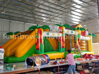 RB4076（9.5x4m）Inflatable Bouncy Obstacle Course With Double Slide For Kids