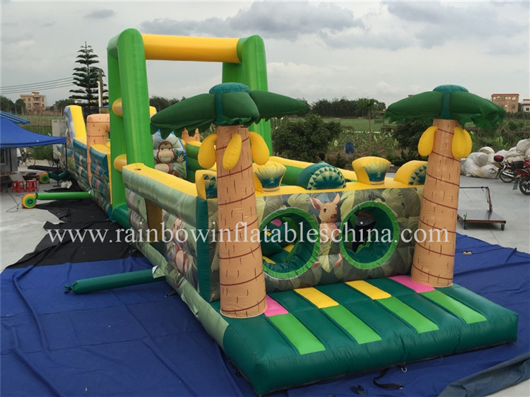 RB5038-2(25x3.7x5m) Inflatable Giant Jungle Theme Games/Inflatable Obstacle Course For Sale