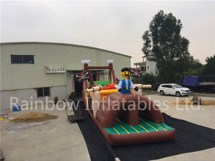 RB5071(15.8x3.4x5.7m) Inflatable New Pirate theme long Obstacle Course