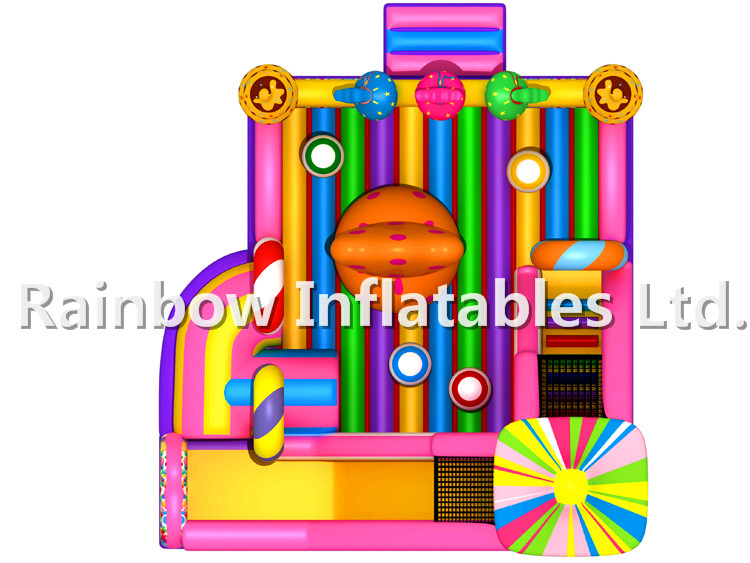 RB04054 (9x9x6m) Inflatable Hot candy theme funcity with slides for child