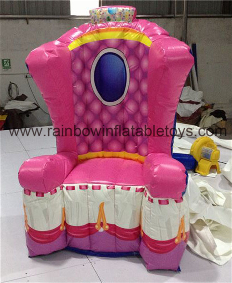 RB20006-2（2.5mh） Inflatable Pink Throne Design Party Chair For Advertisement/Princess Advertising Party Chair 