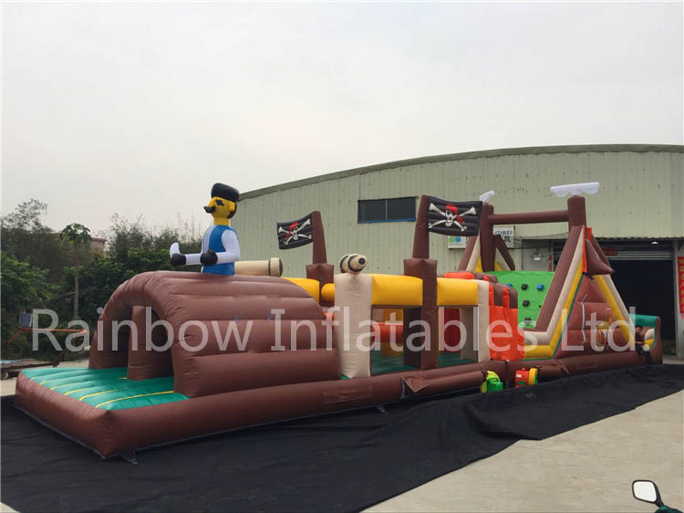 RB5071(15.8x3.4x5.7m) Inflatable New Pirate theme long Obstacle Course