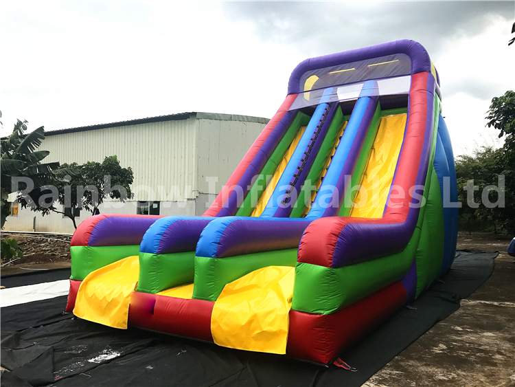 RB6016（9x7x4m） Inflatables Colorful double Slide For Kids