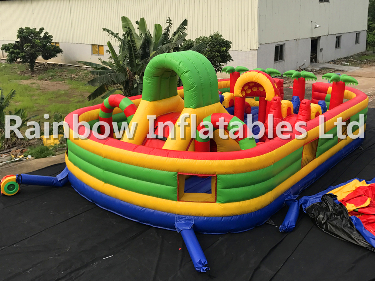 RB4122 (10x6x4m) Rainbow Multifunctional Mushroom Theme Inflatable