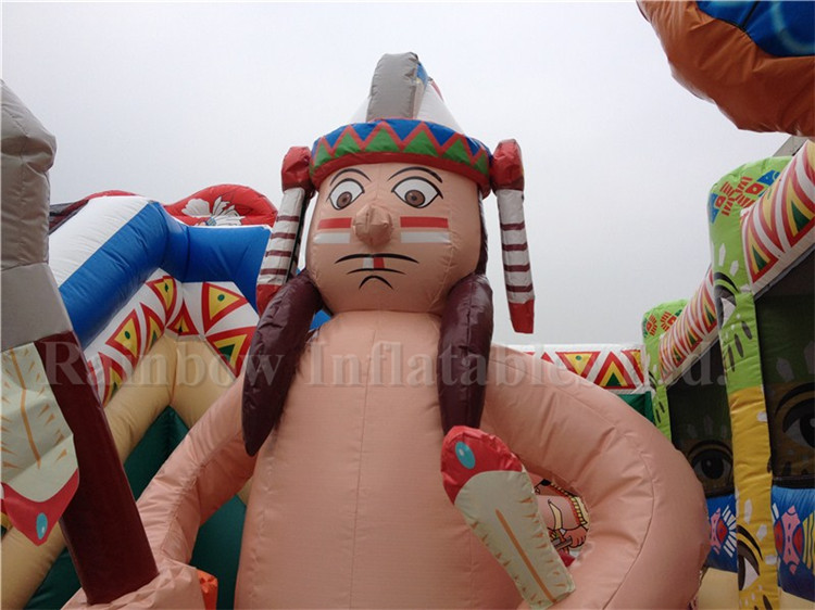 RB04012（ 6x8m ）Inflatables Giant Egypt Funcity With Slide For Kids