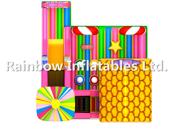 RB04053(9x8x6.5m) Inflatable Candy series theme funcity with slides