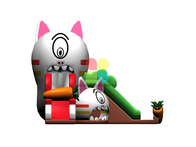 RB06118（5.7x5.6x5m） Inflatable rabbit double slide new design for sale 