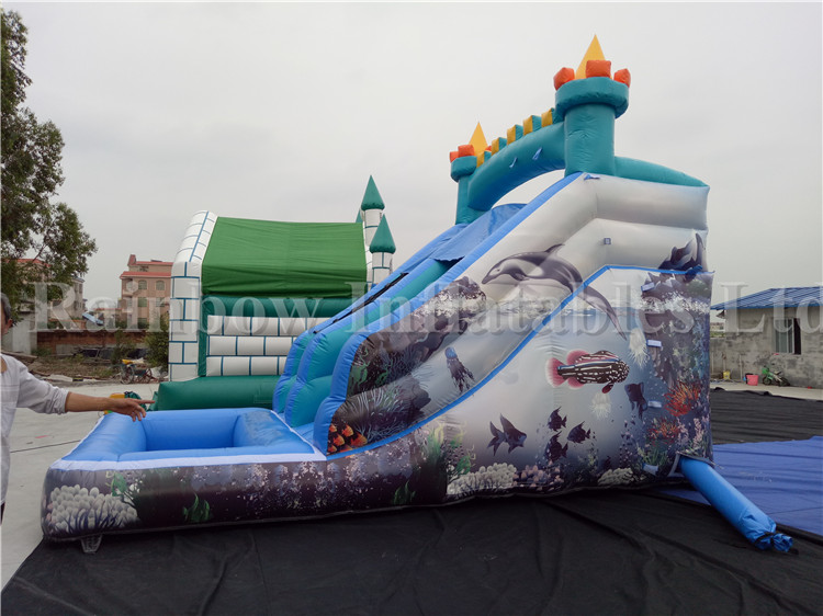RB7011 (6x3.2x4m) Inflatable Small Sea World Theme Water Slide For Sale