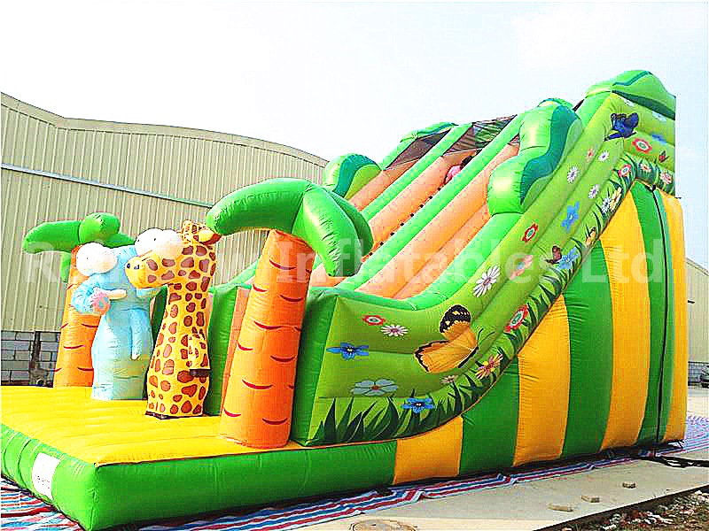 RB6038(10x5x7m) Inflatable Jungle Theme Customized Commercial Slide With Different Animals For Kids