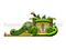 RB03103（10x4x4.5m）Inflatable Green crocodile combo for Kids