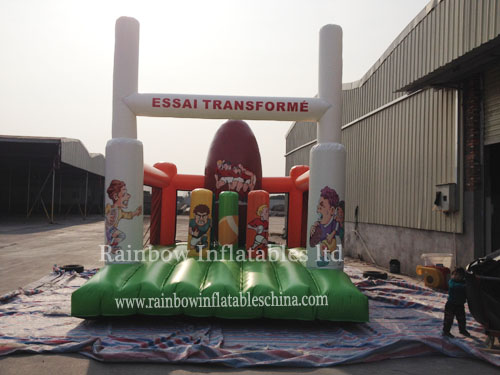 RB5062 （14x4m） Inflatable Commercial Kids Obstacle Course For Sale,Inflatable Castle Obstacle For Sale