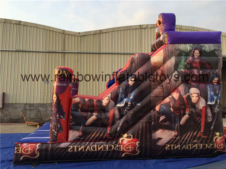 RB6038-6(5.4x3.5x4m) Inflatable Popular Descendants Theme Slide With Colorful Painting