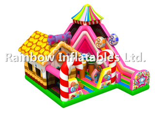 RB04053(9x8x6.5m) Inflatable Candy Series Theme Funcity with Slides