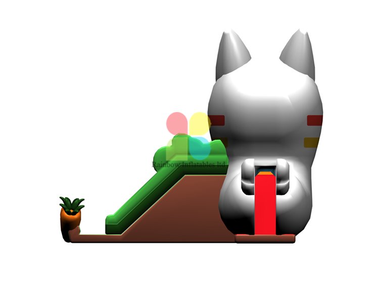 RB06118（5.7x5.6x5m） Inflatable rabbit double slide new design for sale 