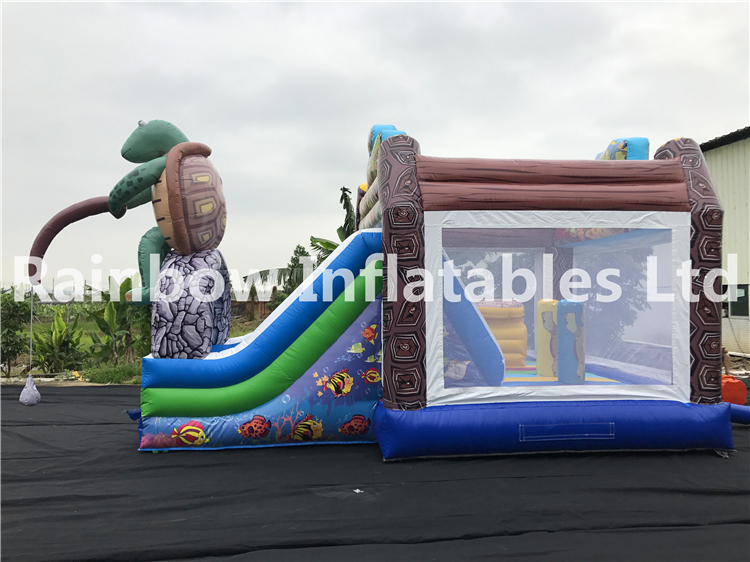 RB3009 ( 6x4m ) Inflatables Amusing Turtle Combo With Slide For Fun