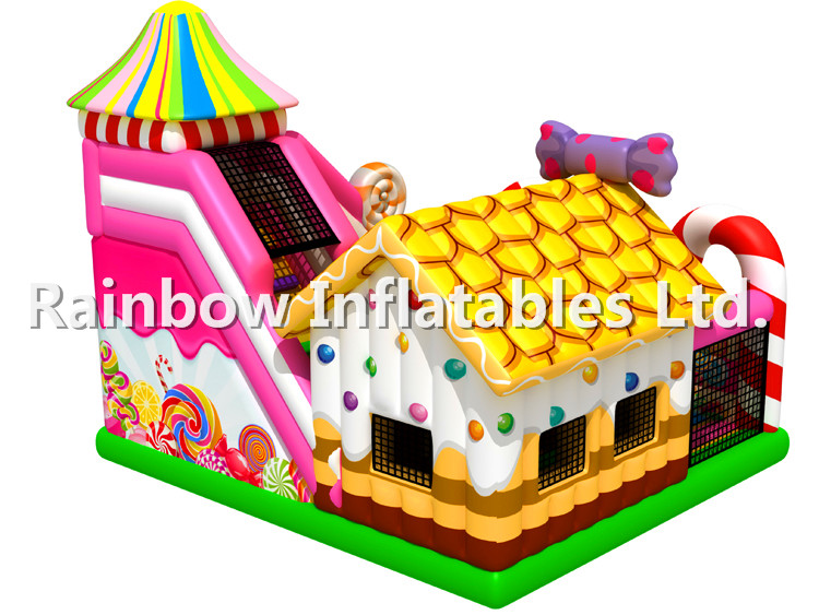 RB04053(9x8x6.5m) Inflatable Candy series theme funcity with slides