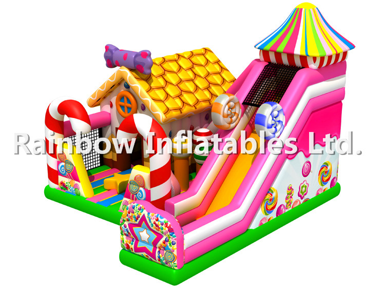 RB04053(9x8x6.5m) Inflatable Candy series theme funcity with slides