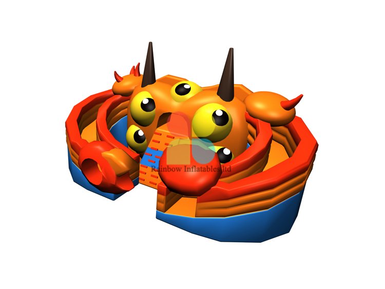 RB06117（8.7x6x3.4m）Inflatable crab giant double dry slide new design for sale 