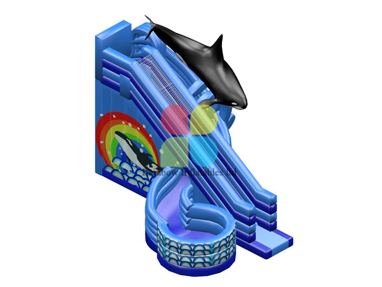 RB06108（6x9x3.8m）Inflatable whale water slide hot sale