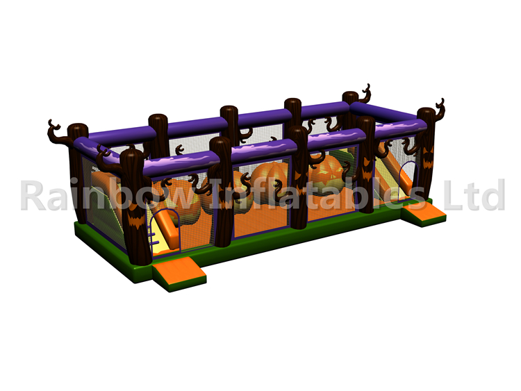 RB05206(12x5.5x4m) Inflatable Halloween Pumpkin Obstacle Course new 订