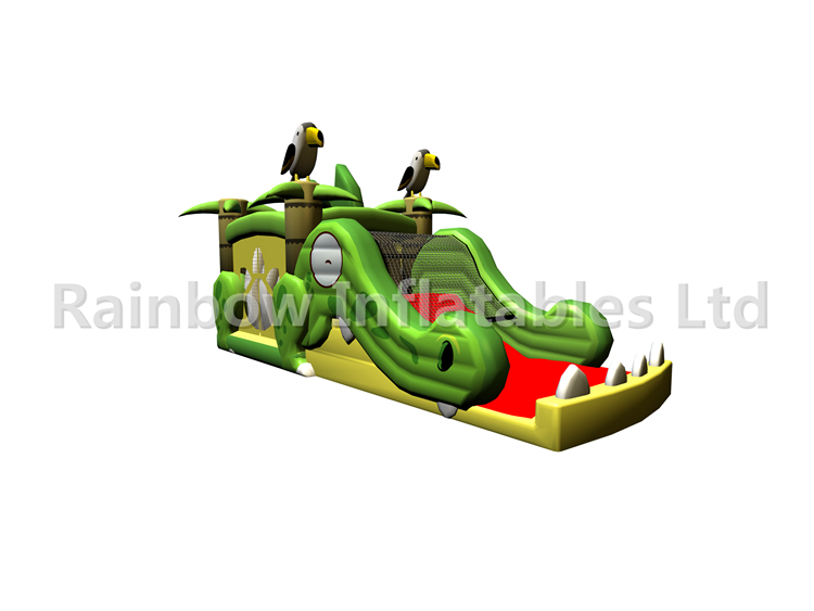 RB03103（10x4x4.5m）Inflatable Green crocodile combo for Kids