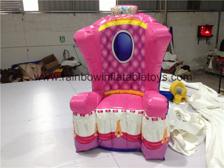 RB20006-2（2.5mh） Inflatable Pink Throne Design Party Chair For Advertisement/Princess Advertising Party Chair 
