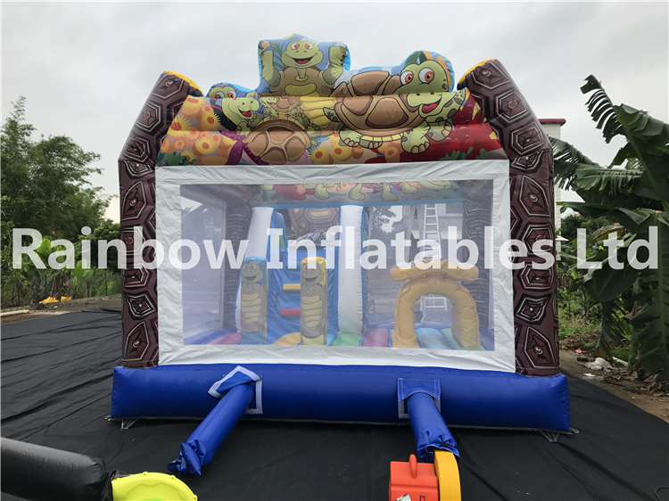 RB3009 ( 6x4m ) Inflatables Amusing Turtle Combo With Slide For Fun