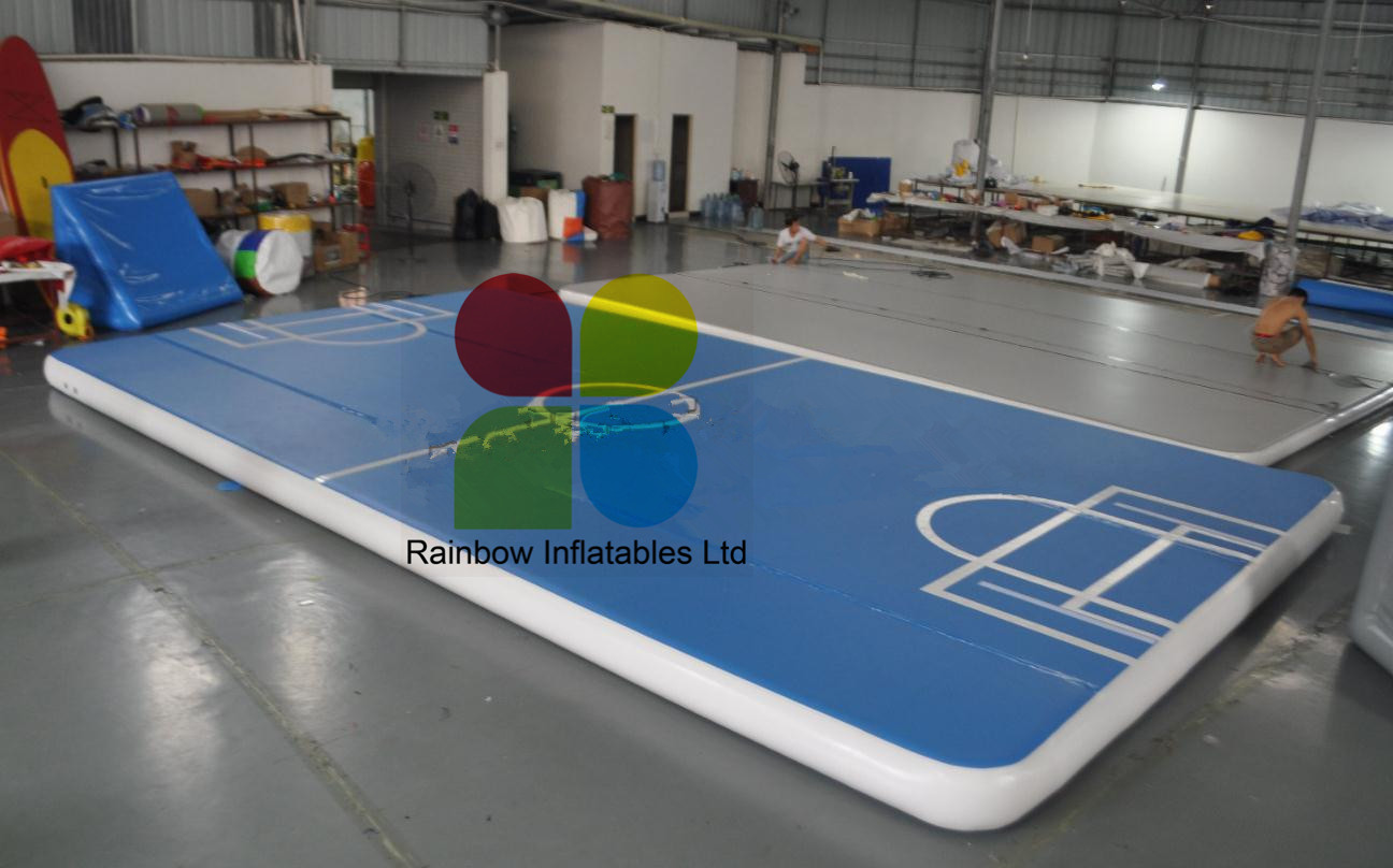 Blue air track for football