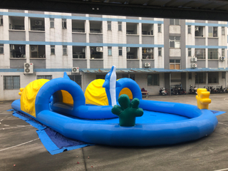 RB30019（15x7m）Inflatable Swimming Pool With Long Track For Sale