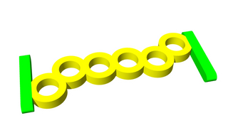 RB-WG-99 Inflatable Water Park Equipment ，inflatable Rings Wiggly Bridge for Aqua Park