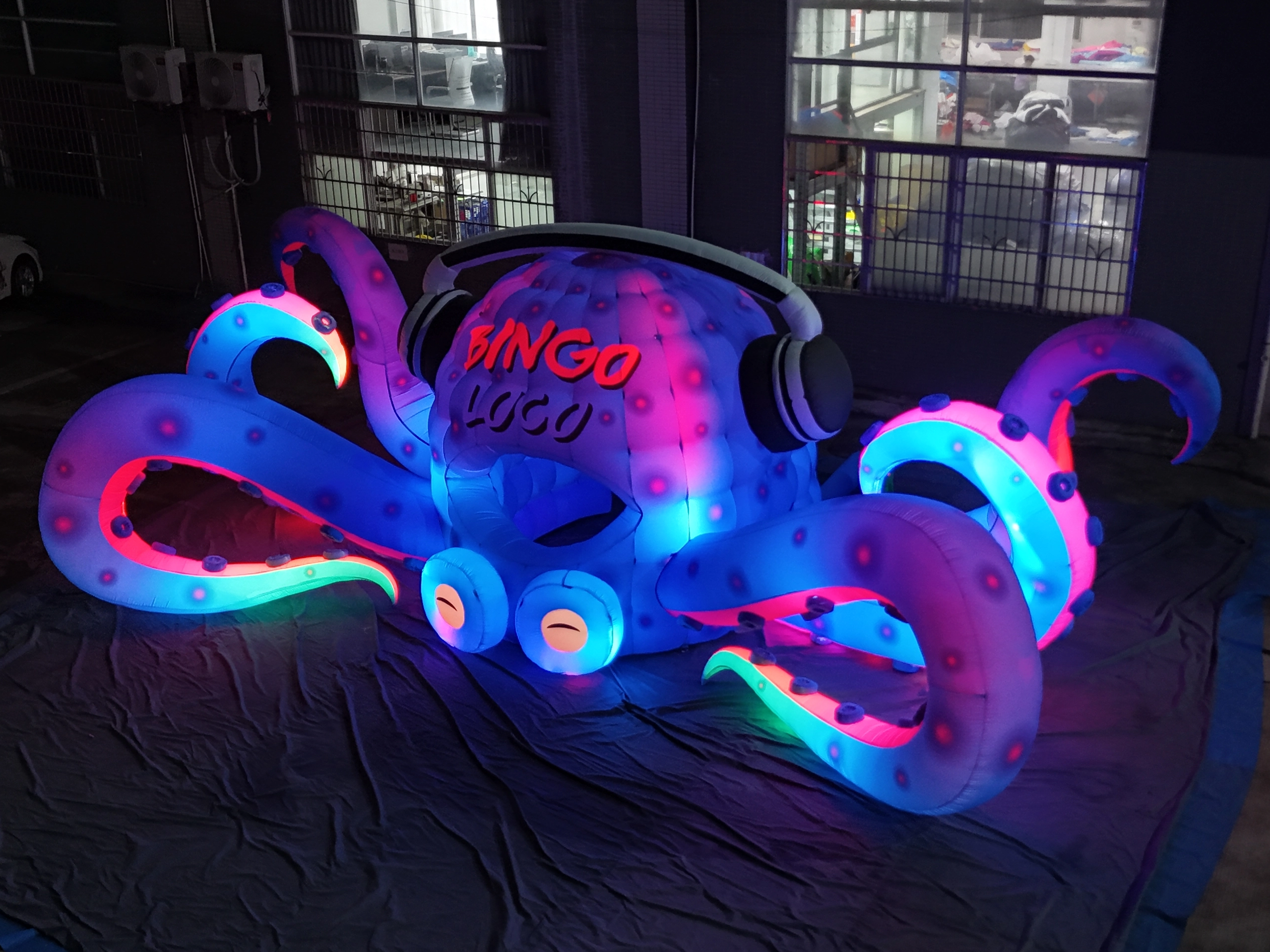 Inflatable octopus with glasses