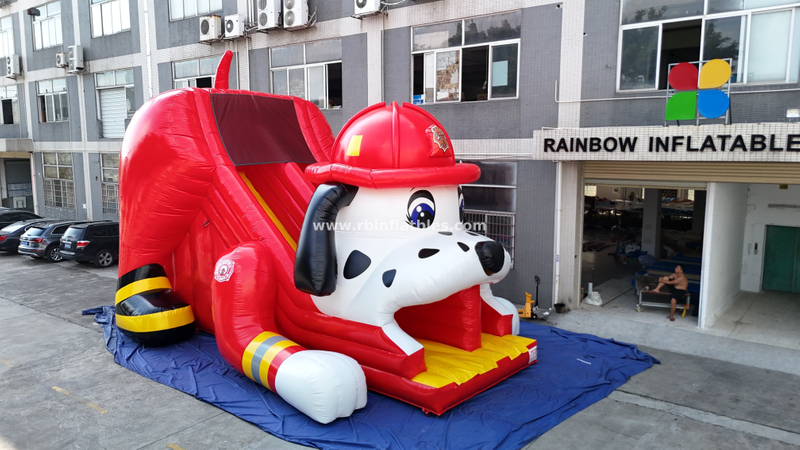 RB6106(10x5x7.5m) Inflatable Fire Dog Slide with a Helmet For Kids