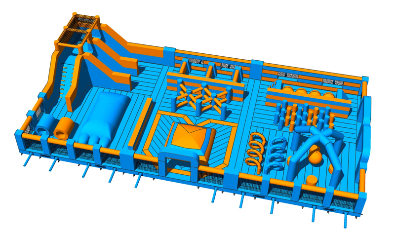 Rainbow Inflatable Blue Theme Park