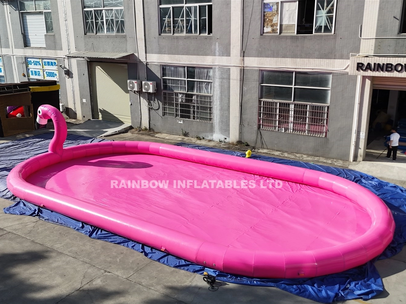 RB31045 16x8x3mh Inflatable pink flamingo pool