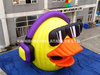 Custom Giant Cartoon DJ Duck Inflatable Tent with DJ Booth and Turntable for Kids Party
