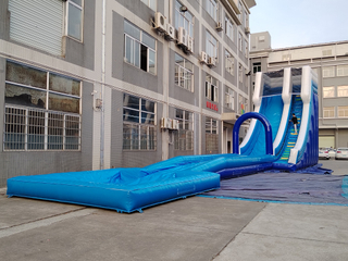 Giant water slide with pool