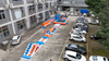 Floating obstacle water park Inflatable water sports