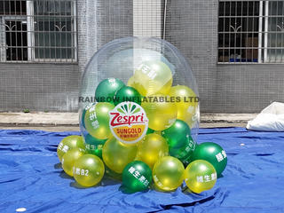 Custom Transparent Inflatable Display Dome Ball Pit with Branded Promotional PVC Balls for Shopping Mall Events and Advertising