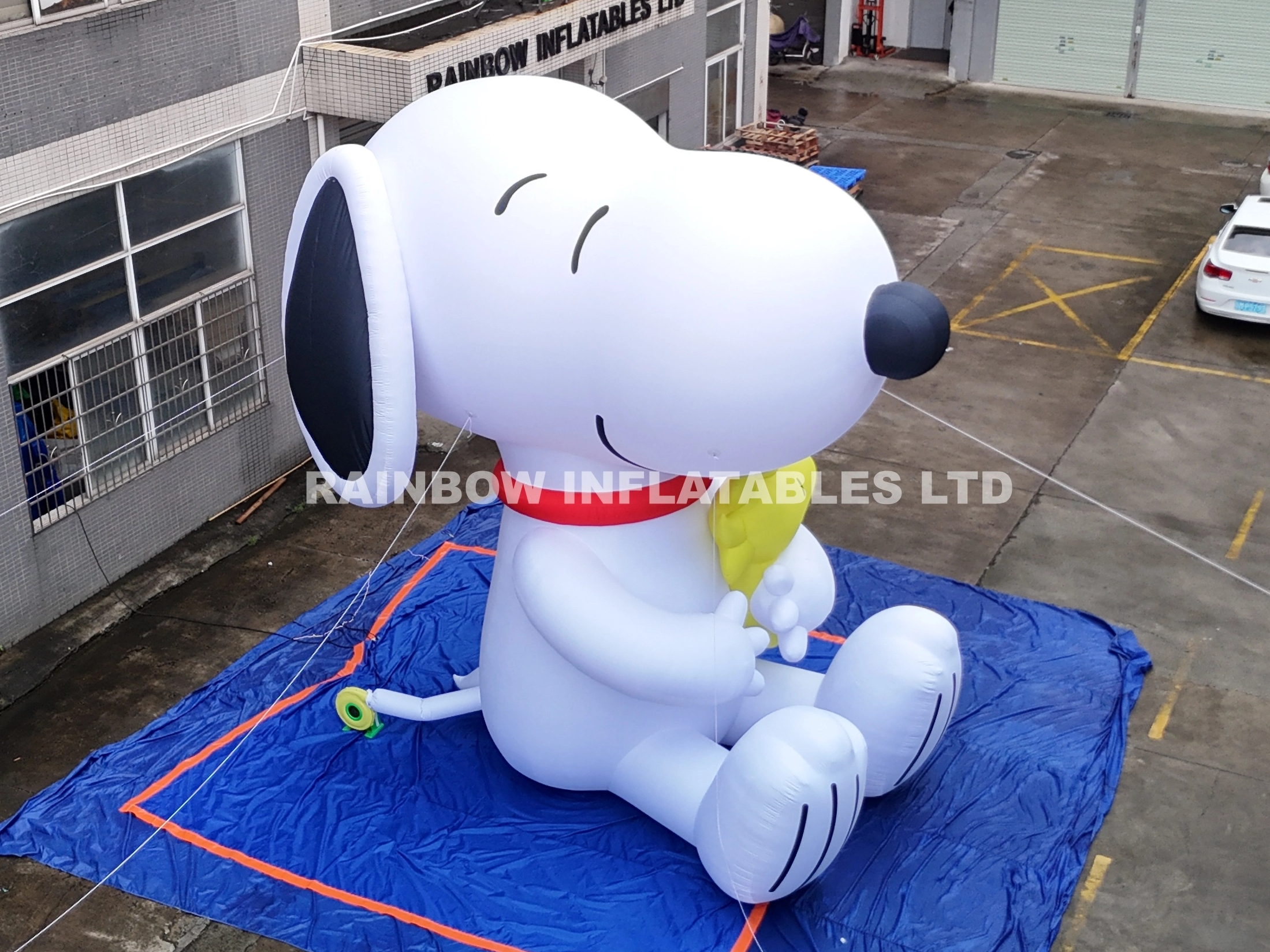Large Custom LED Inflatable Snoopy and Woodstock for Outdoor Night Advertising