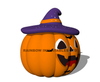 Inflatable Halloween Pumpkin with Purple Witch Hat for Seasonal Decor