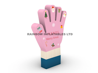 Holiday-Themed Pink Hand Standee for Christmas Photo Opportunities