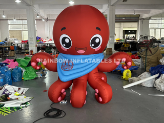 Factory Direct Custom Made Inflatable Octopus Character with Logo Printing Area for Promotional Marketing and Trade Show Displays