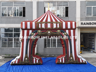 Halloween Inflatable Haunted House Entrance Archway with Skulls