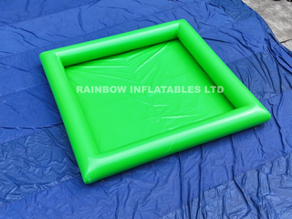 Portable Green Inflatable Splash Pool Mat with Thick Inflatable Border for Kids Outdoor Water Play